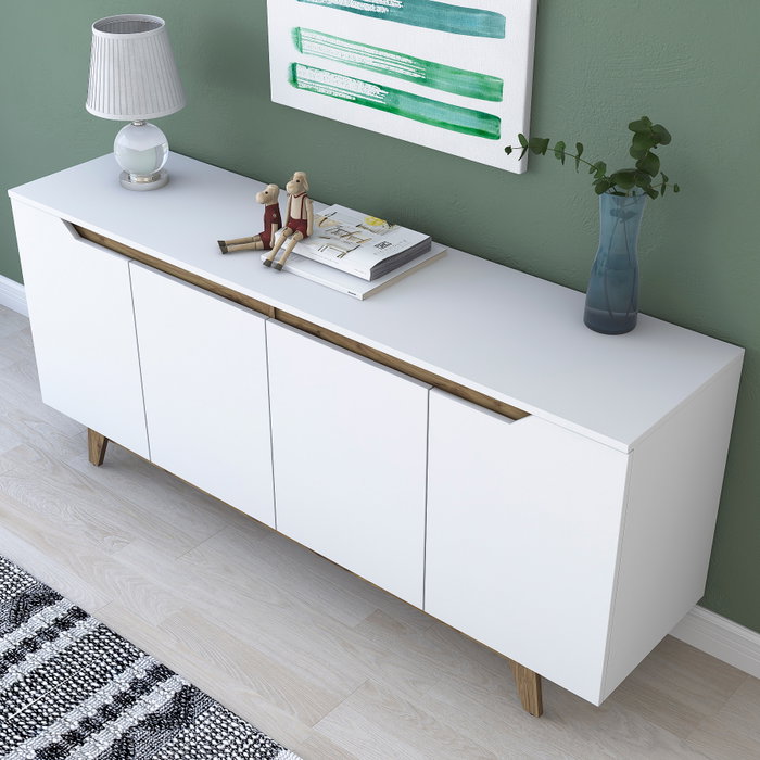 Hanah Home Consola GD102 - 1874 Blanco y nogal Hanah Home Consola GD102 - 1874 Blanco y nogal